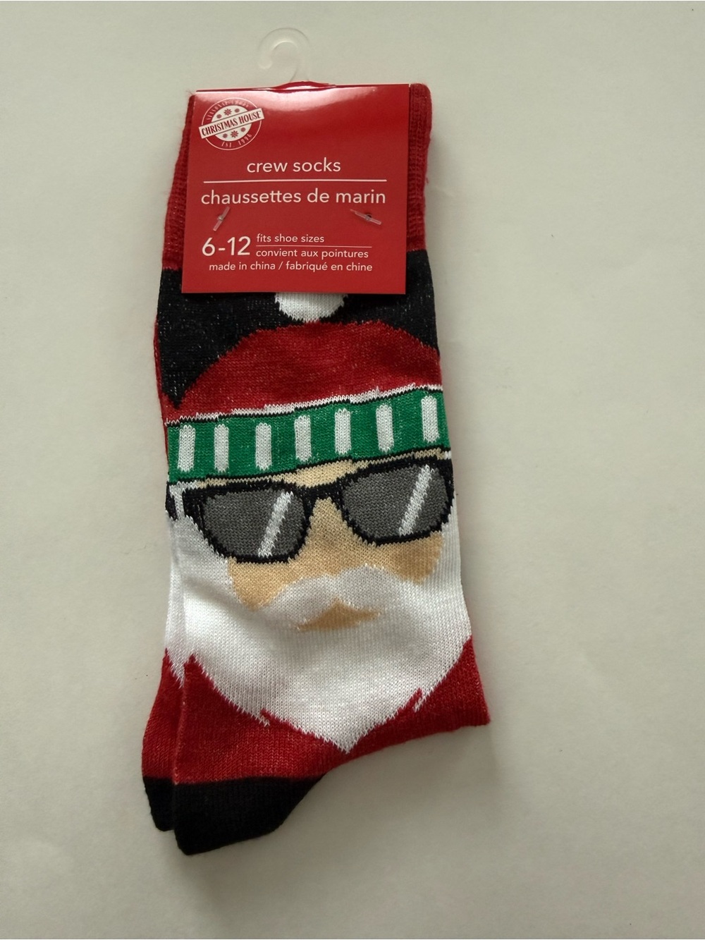 Christmas House Santa Socks Fits Shoe Sizes 6-12